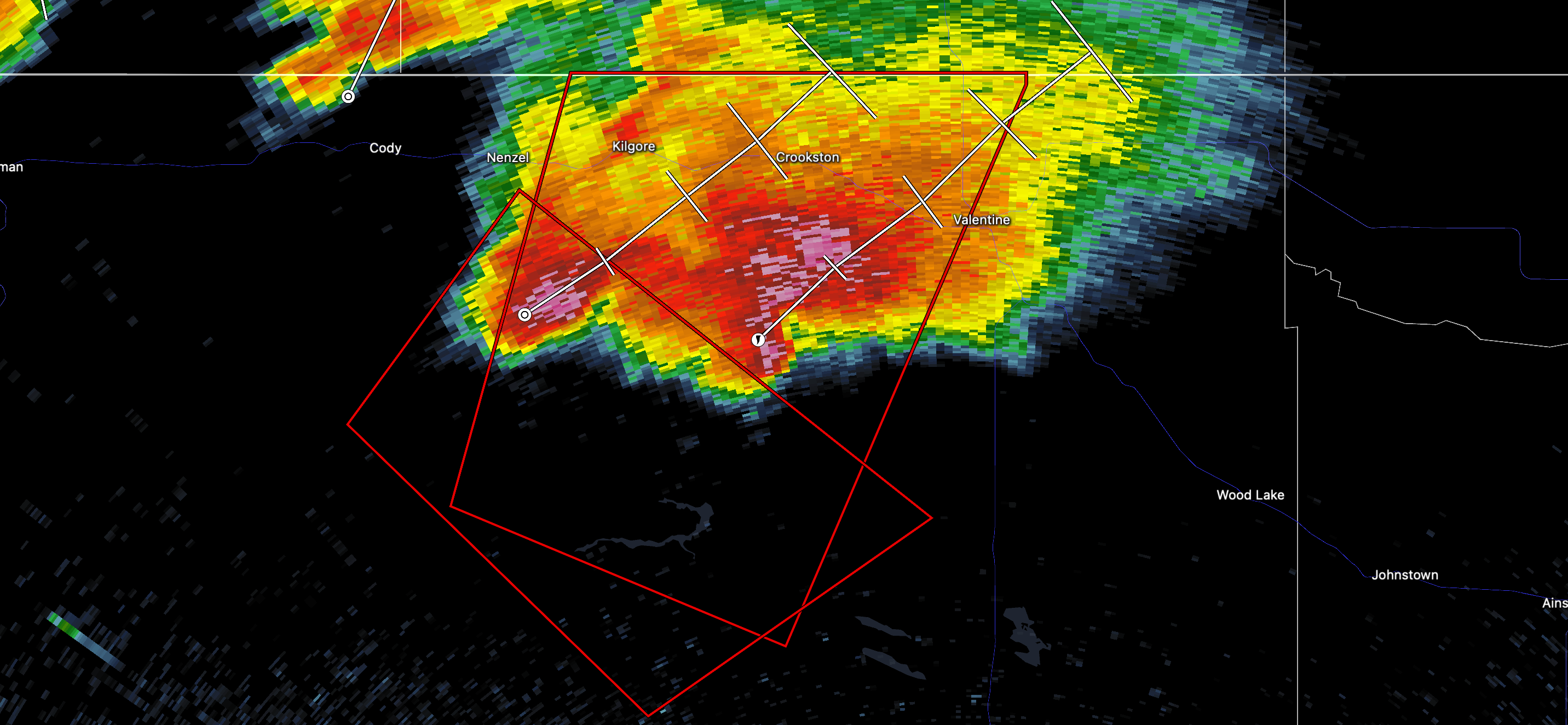 Tornado warning issued for Valentine area in Cherry County