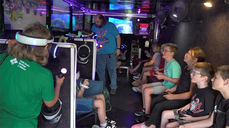 Virtual reality game truck brings fun and imagination to Valentine library