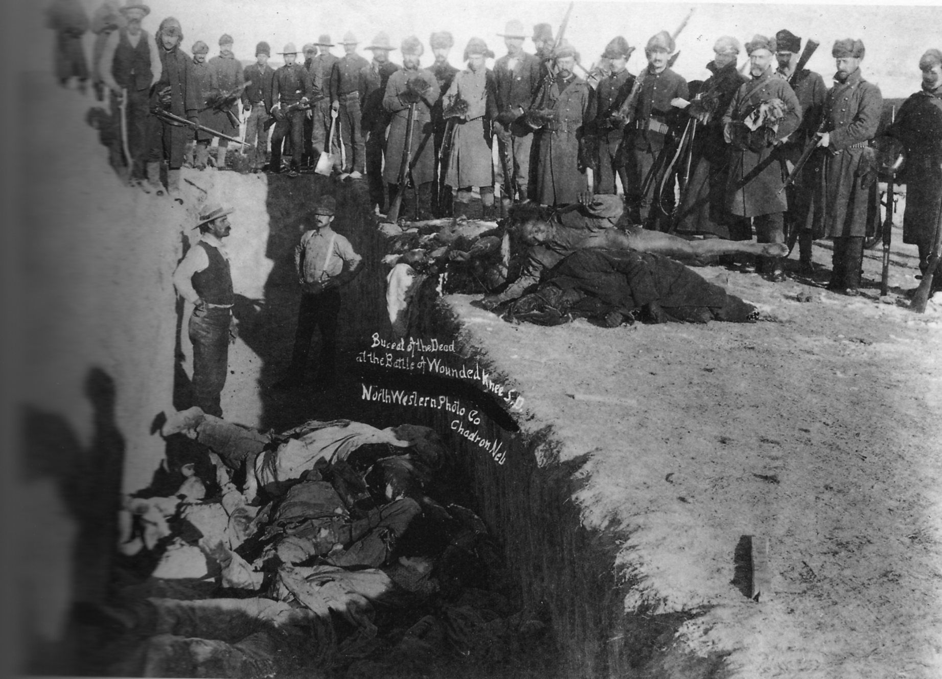 Wounded Knee Burial, By Northwestern Photo Co. - This image is available from the United States Library of Congress's Prints and Photographs division