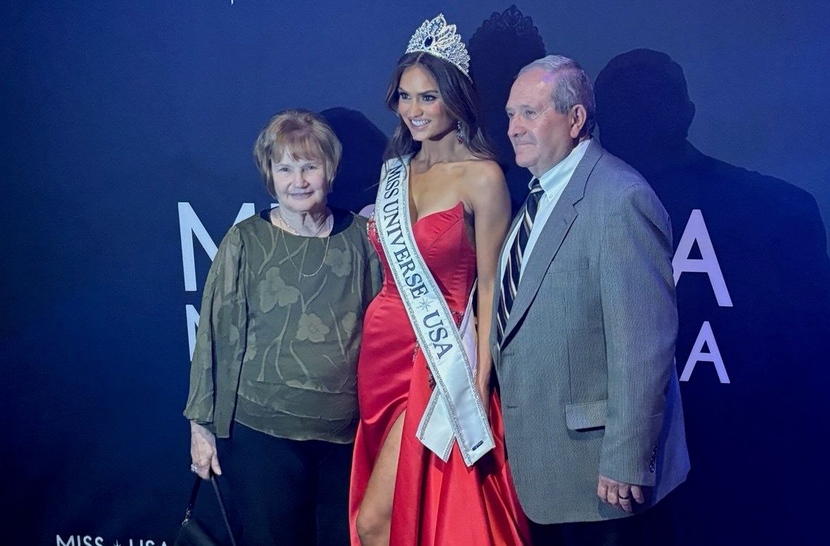 Audrey Eckert and her grandparents