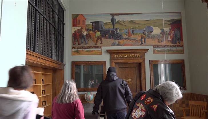 Mural inside Sawyer Memorial Library in Valentine